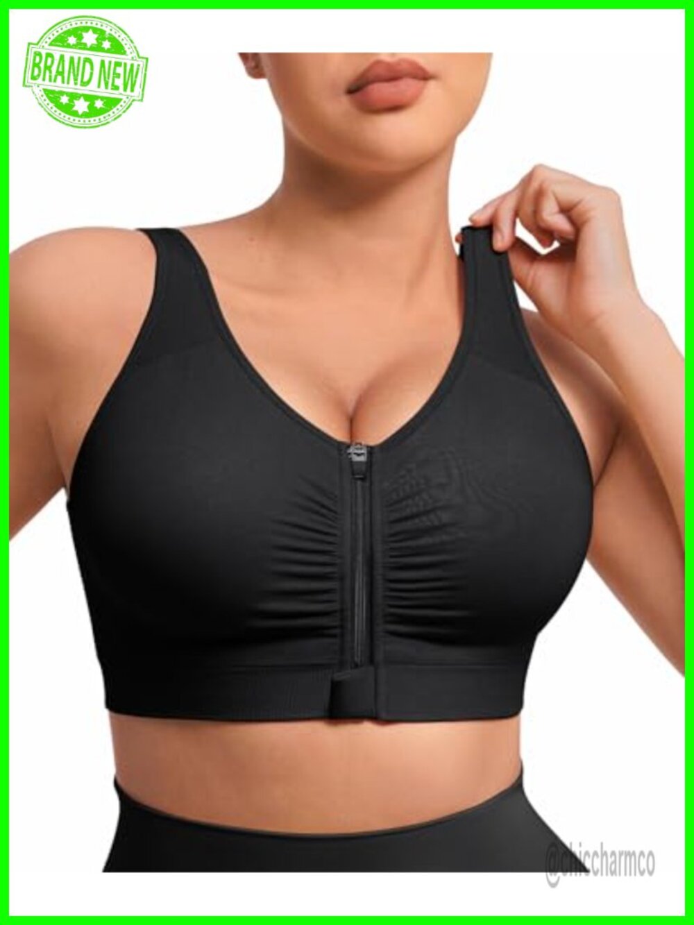 Post-Surgery Front Zip Compression Bra No Underwire Seamless High Support